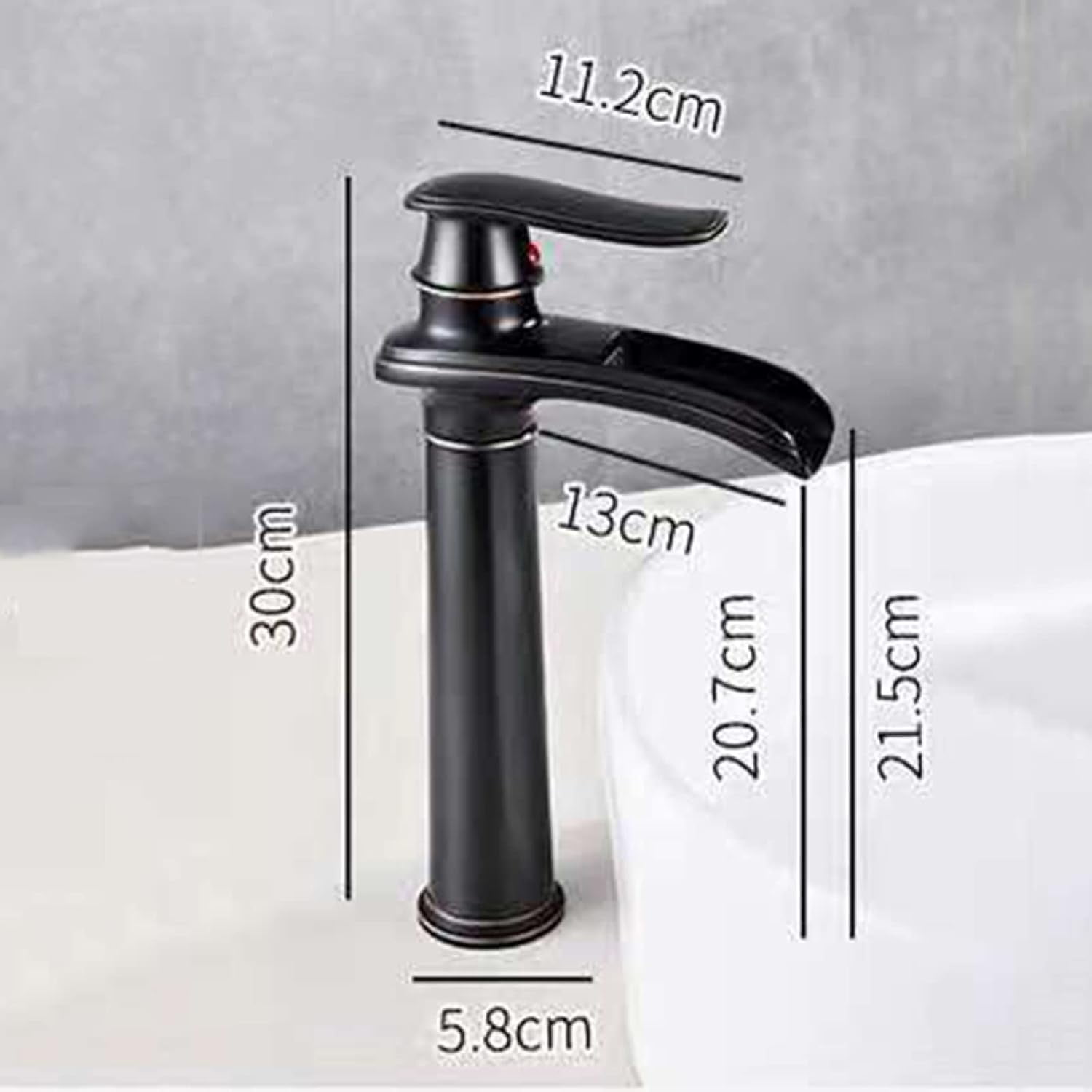 Bathroom Sink Faucet Waterfall Antique, Solid Brass, Hot and Cold Sink Mixer Tap Fauceting, Waterfall Single Handle Bathroom Sink Faucet, Short