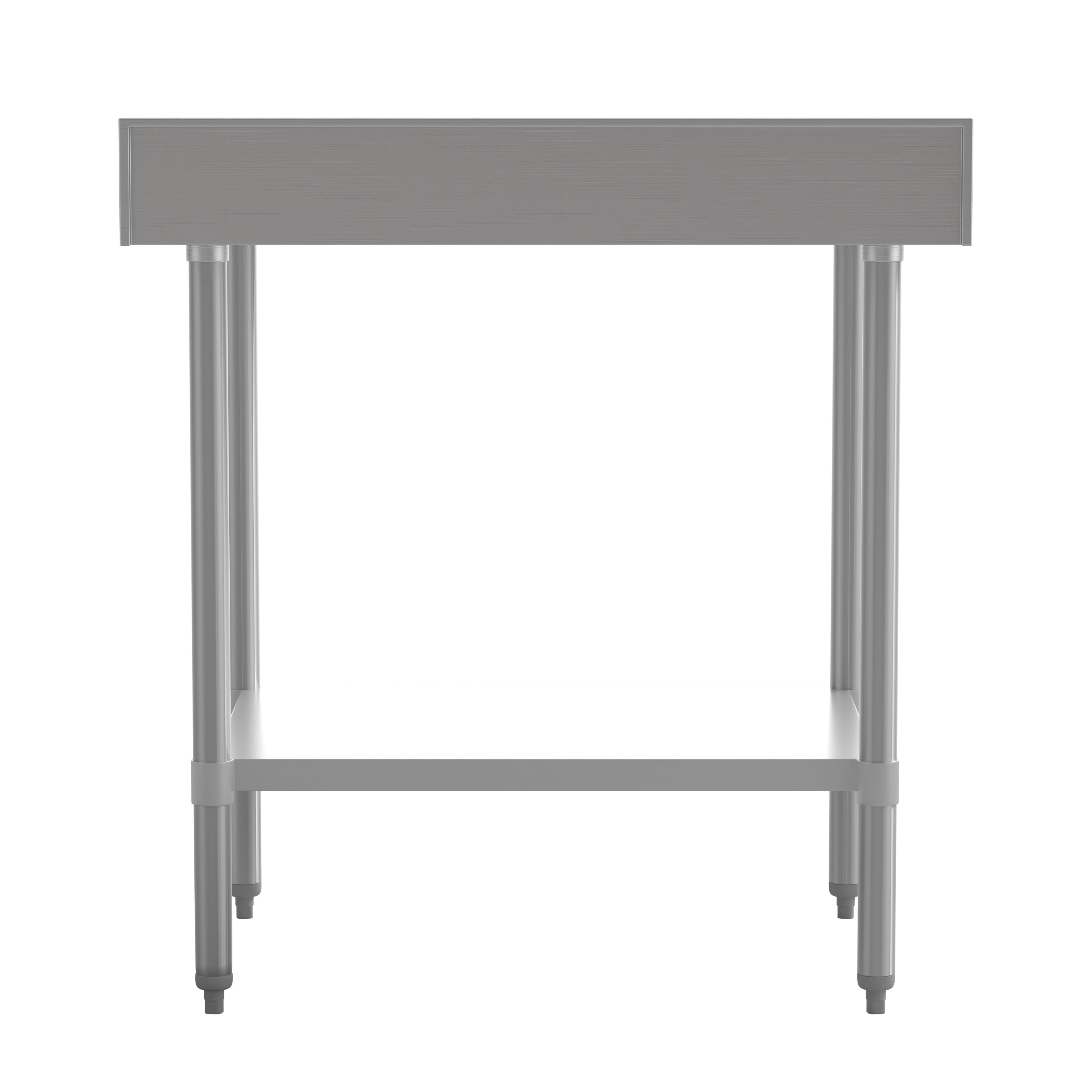 BizChair 30" x 36" Adjustable Shelf Stainless Steel General Purpose Table with 4" Backsplash
