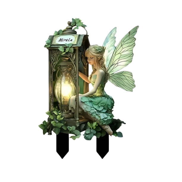 HWRETIE - Figura decorativa de jardín de acrílico bohemio con hadas y colibríes,adorno de jardín de acrílico para exteriores,escultura artística para amantes de la naturaleza