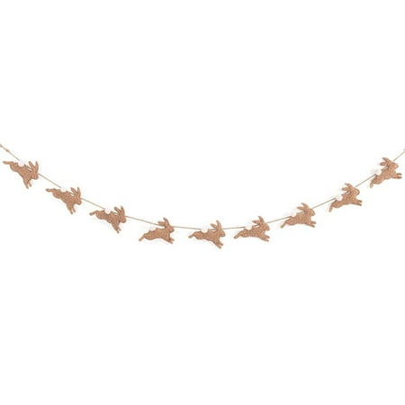 BB Jumping Brown Bunny Easter Garland With Bows Décor