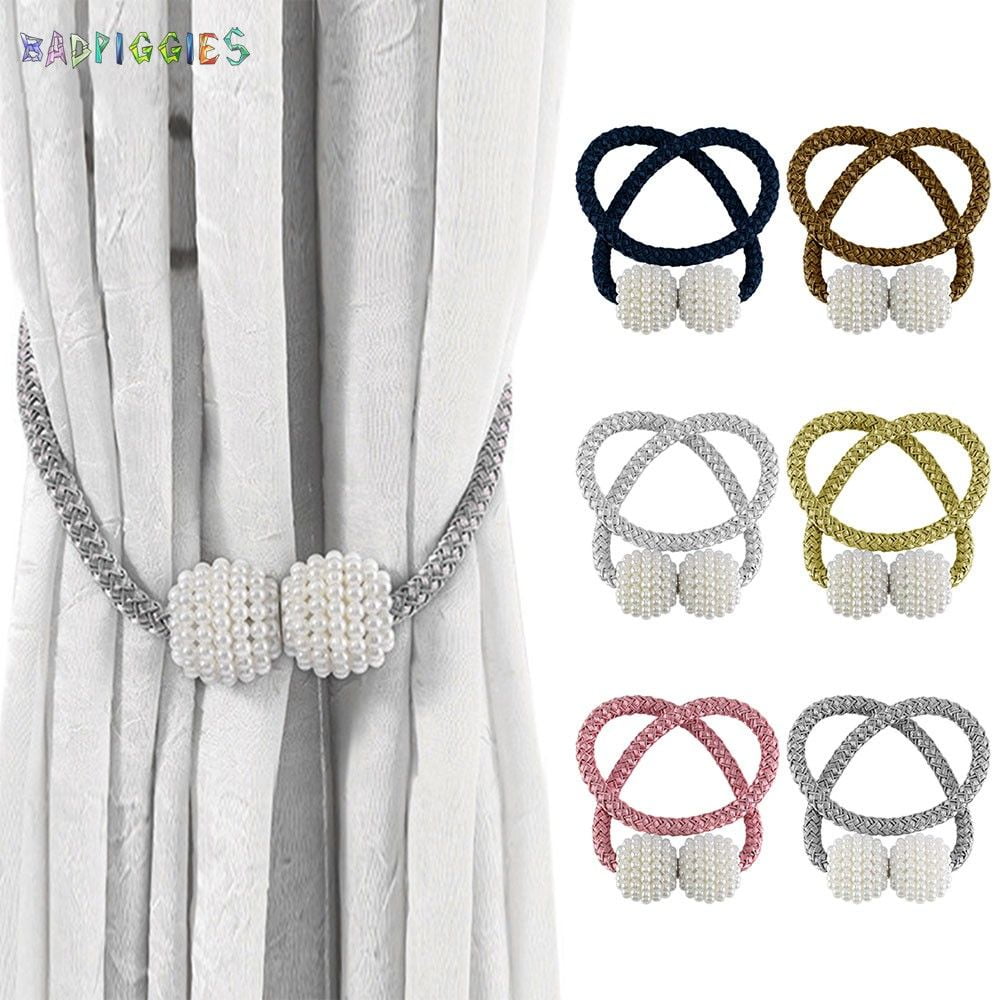 BadPiggies 2Pcs Curtain Tiebacks Tie Holdback Elegant Pearl