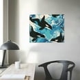 thumbnail image 4 of Chilfamy Orca Whales Ocean Waves Canvas Wall Art Print Home Decor for Living Room Bedroom Office Wall Decor, Inspirational Artwork for Kitchen, Stylish Wall Pictures, 2 Sizes Available 20x16in, 4 of 6