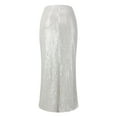 thumbnail image 5 of A Line Sequin Maxi Skirt Women High Waist Straight Shiny Split Maxi Skirt Female Streetwear Skirt Skirt with Pockets Womens Pencil Skirt Leather Skirt Sweater Skirt Swimsuit Wrap Skirt Skirt Spray, 5 of 6
