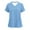 Blue, variant on SCSAlgin Women's Scrub Top V-Neck with 2 Pockets, 2-Way Stretch, and Knit Side Panels for Slim Fit