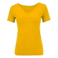 thumbnail image 5 of Helii Women's V Neck T Shirts – Short Sleeve Slim Fit T Shirt, Summer Basic Tees for Women, Solid Casual T Shirts with Regular Shoulder, Soft Lightweight Everyday T Shirts Yellow,S, 5 of 5