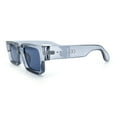 thumbnail image 6 of Narrow Rectangle Horn Rim Gentlmanly Thick Beveled Plastic Sunglasses Blue Slate - Black, 6 of 8