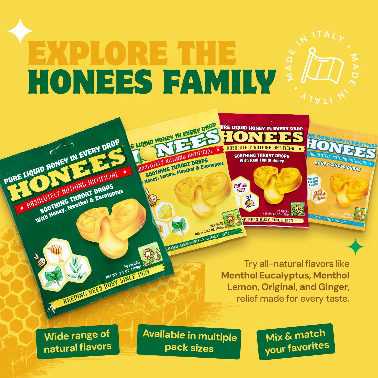 (Pack Of 12) HONEES Lozenges Original 20 Pieces