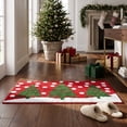 thumbnail image 4 of Cute Christmas Tree Bath mat for Bathroom Decorations Non Slip, Fluffy Absorbent Microfiber Red Colorful Xmas Cheer Holiday Festive Bathroom Mat Washable, Winter Themed Snow Bath Rug,20x32 Inch, 4 of 7