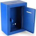 thumbnail image 2 of Metal Donation Box Charity Steel Collection ballot Box Office Suggestion Box Secure Box With Front and top Slot Easy Wall Mount with pre drilled holes 8.5x6.5x4" Drop Box for Home and OfficeBlue, 2 of 3