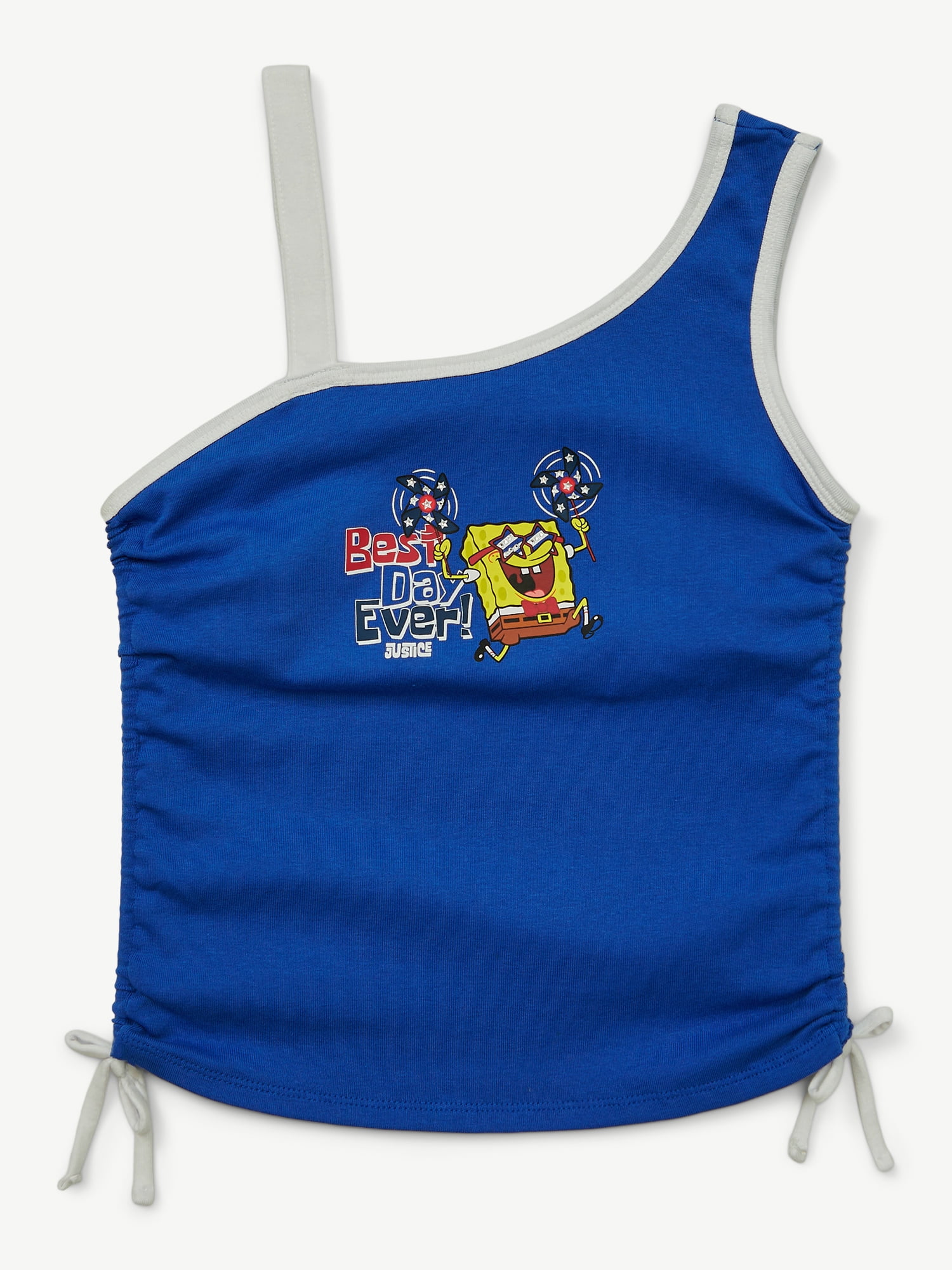 Spongebob X Justice Americana Collab Girls One Shoulder Tank, Sizes XS - XLP