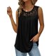 thumbnail image 1 of Camisetas de Tirantes de Verano para Mujer, Corte Holgado, Túnicas Plisadas, Escote Redondo, Sin Mangas, Encaje, Dobladillo Curvo, Fluidas. Negro XL, 1 of 6