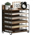 thumbnail image 6 of Wood Desk Organizer - 6 Tier Paper Letter Tray Organizer with Handle,File Organizer for Letter/A4, Metal Paper Storage for Home, Office, School - Black, 6 of 11
