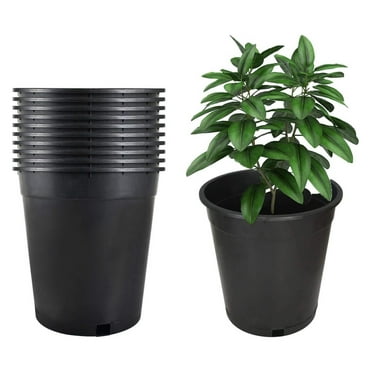 10-Pack 5 Gallon Premium Black Nursery Pot Plant Container Garden planter Pots (5 Gallon)