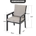 thumbnail image 6 of Nuu Garden Outdoor Chairs Set of 4, Dining Chairs with Powder-Coated Aluminum Frame for All Weather, Hollow Slatted Seat with 2.8” Cushions, for Yard Poolside Garden, Black and Gray, 6 of 9
