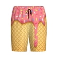 thumbnail image 3 of Yiaed Pink Ice Cream for Men's Soft Sleep Pajama Short Lounging Pajama Shorts-Large, 3 of 8