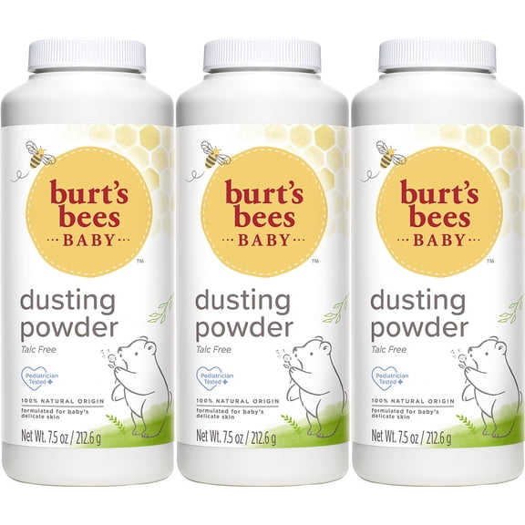 Burt's Bees Baby Powder, Hypoallergenic, Non-Irritating, Calming Skin Care, Dusting Powder, Value Pack, 7.5 Ounce (Pack of 3)