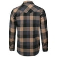 thumbnail image 2 of FashionOutfit Men's Casual Plaid Flannel Woven Long Sleeves Button Down Shirt, 2 of 4