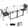 thumbnail image 1 of Costway 32" Meeting Room Desk Set of 2 with Charging Station & Headphone Hook Metal Frame White, 1 of 8