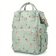 thumbnail image 2 of 1pc Cute Deer Pattern Backpack, Simple Green Backpack,Mommy Bag Backpack Large Capacity 2023 New Mother Father Bag Portable Multi-functional Out Bag, 2 of 5