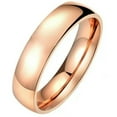 thumbnail image 3 of 6mm Silver/Blue/Rose Gold/Rainbow Titanium Steel Band Men Women's Ring Size 6-12, 3 of 9