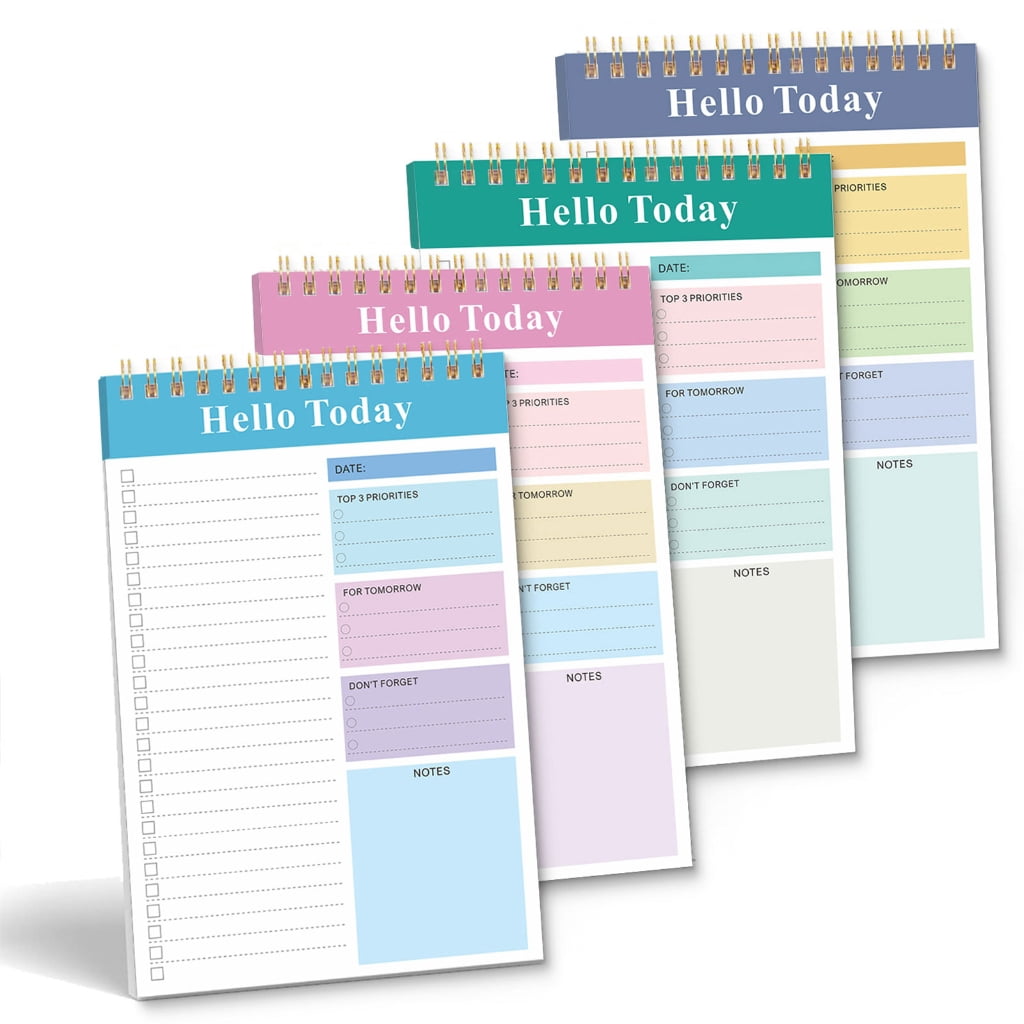 Jesscasday 4 Pcs Practical Daily Planner A 5 Notepad Spirals Notebook Reporters Notebooks