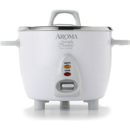 Aroma 6-Cup Rice Cooker with Stainless Steel Surface