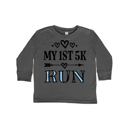 

Inktastic 1st 5K Race Running Fitness Gift Toddler Toddler Girl Long Sleeve T-Shirt