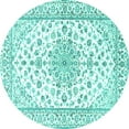 thumbnail image 1 of Ahgly Company Machine Washable Indoor Round Persian Turquoise Blue Traditional Area Rugs, 8' Round, 1 of 4