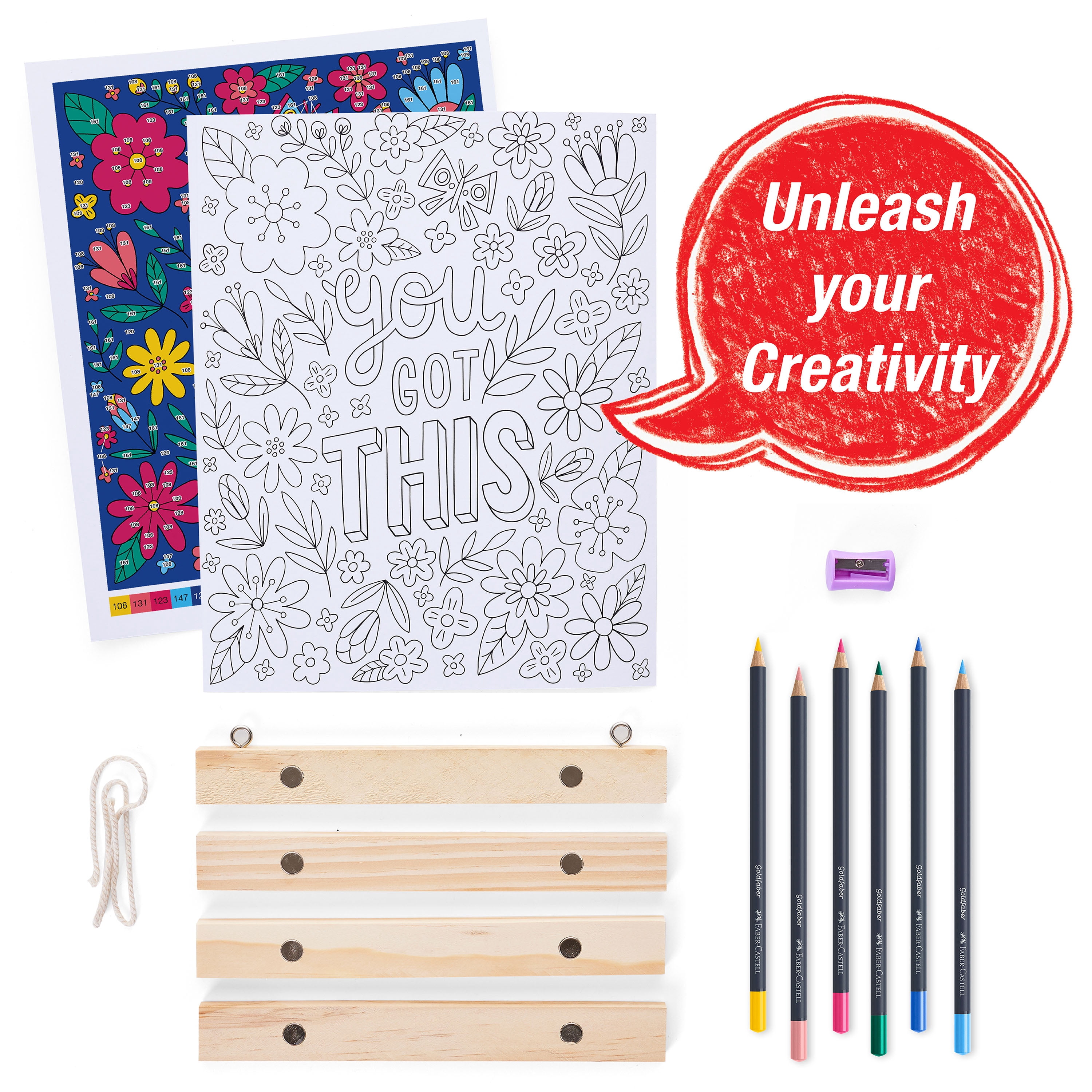 Faber-Castell Color by Number Wall Art You Got This - Color by Number for Adult, Men and Women