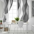 thumbnail image 5 of Fsddascl Gray Stripes Blackout Curtains for Bedroom/Living Room, Thermal Insulated Kitchen Curtains, Vintage Farmhouse Greyish Ripple Pattern Grommet Darkening Window Treatment Drapes 42"x63"x2, 5 of 8