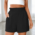 thumbnail image 2 of SOMER Shorts for Women Elastic High Waisted Wide Leg Womens Shorts with Pockets Casual Beach 2026 Summer Black, 2 of 6