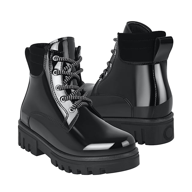 BOTINES CASUALES NIÑA SIENA 12119 CHAROL NEGRO 18-21