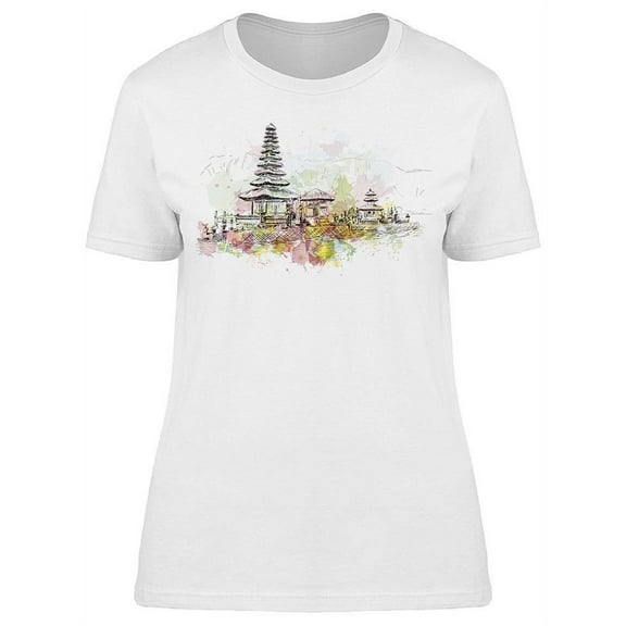 Watercolor Sketch Of Bali T-Shirt Women -Image by Shutterstock, Female x-Large