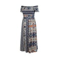 thumbnail image 6 of Purcoar Women's Floral Print Boho Dress Short Sleeve Wrap Ruffle Flowy Maxi Dresses, 6 of 7