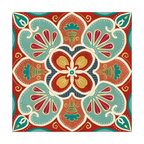 Trademark Fine Art 'Folk Floral 7' Canvas Art by Veronique Charron