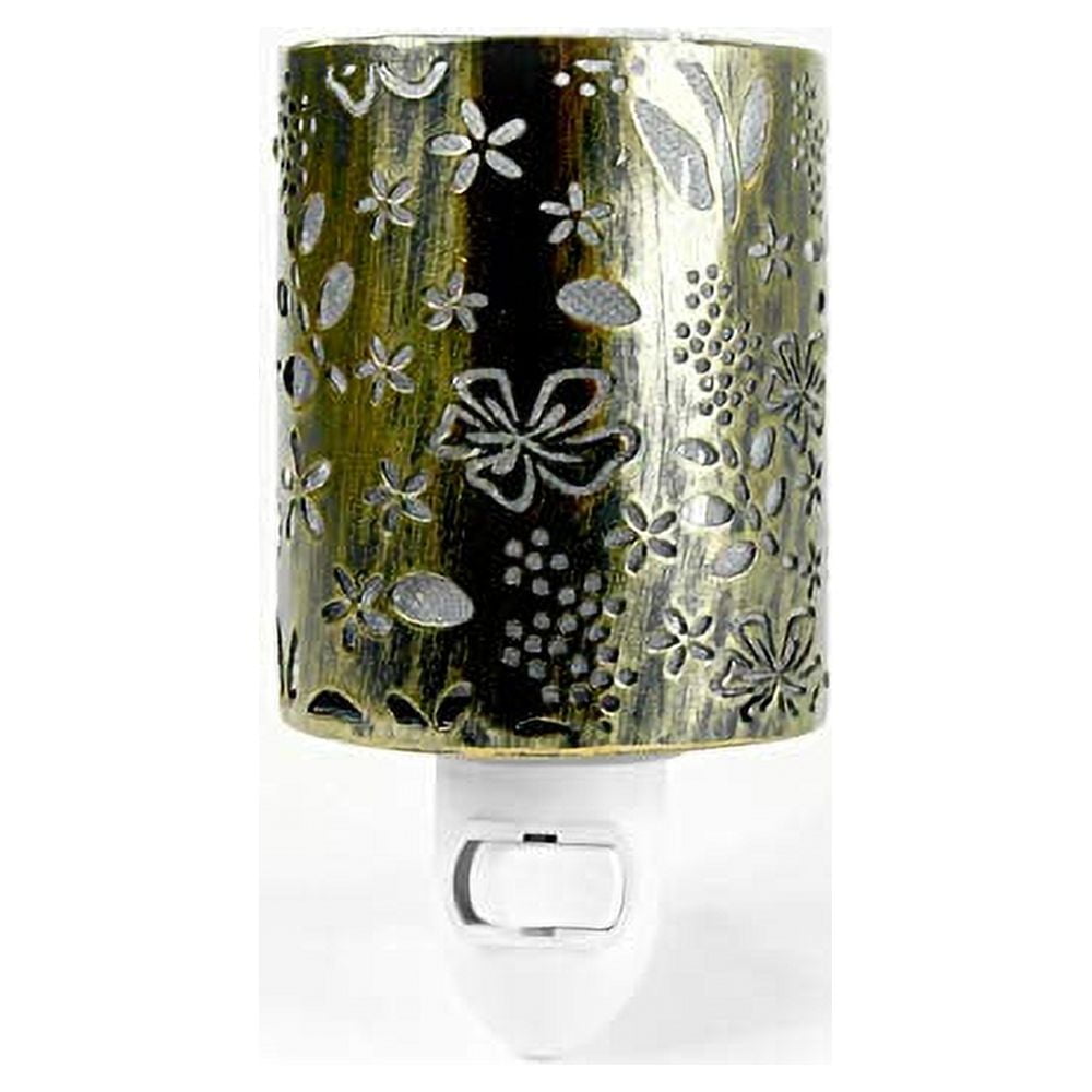 K-Cliffs Bronze Floral Plug-in Fragrance Warmer Diffuser for Scented Wax Cubes & Essential Oils