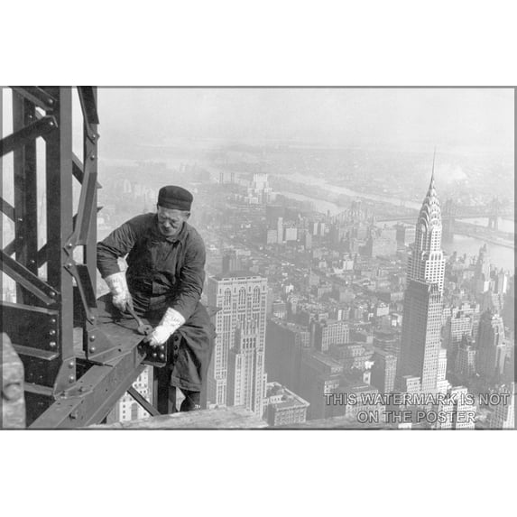 24"x36" Gallery Poster, steel worker empire state building c1930