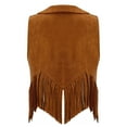 thumbnail image 2 of Alvivi Kids Western Cowboy Cowgirl Vest Boys Girls Suede Tassel Fringe Waistcoat Halloween Party Dress Up Brown 12, 2 of 7