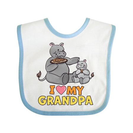 

Inktastic I Love My Grandpa Hippos Gift Baby Boy or Baby Girl Bib