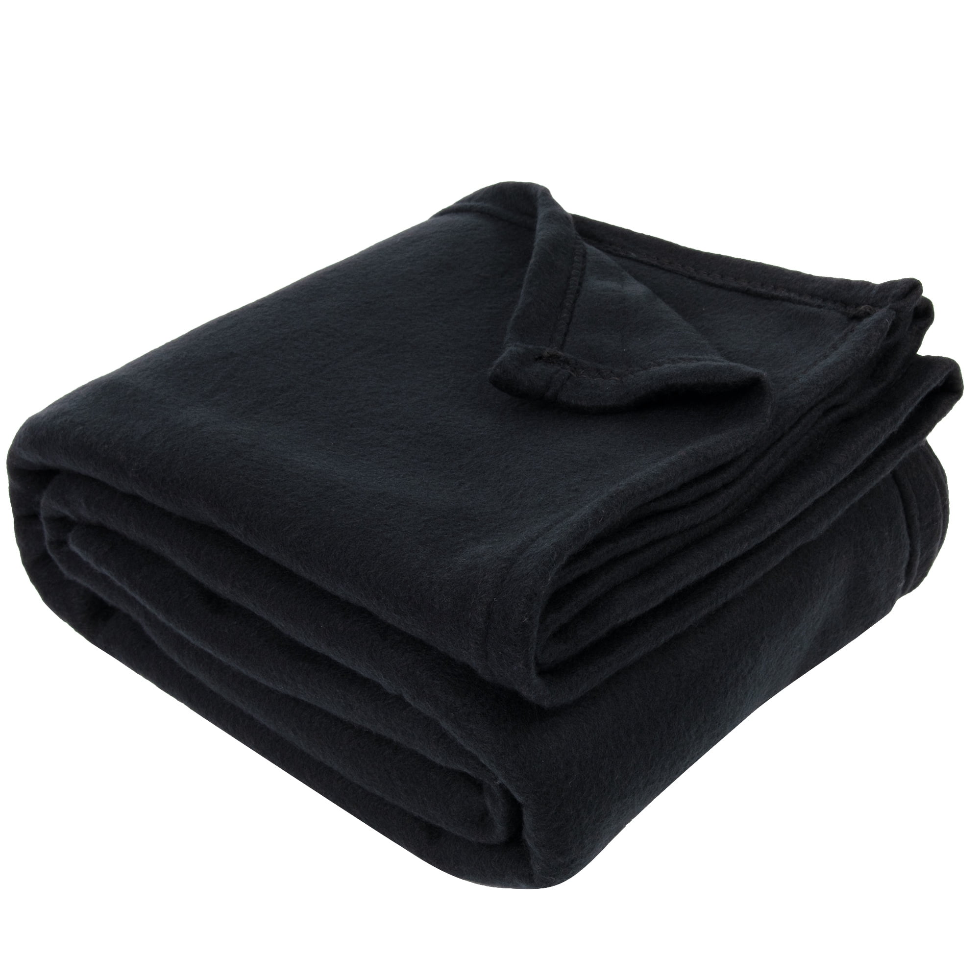 24 Pack of Bulk Wholesale 80"L x 60"W Solid Color Fleece Throw Blankets for Fall, Winter, Spring, Summer, Men, Women, Children, Homeless, Charity Donation Drives in Black