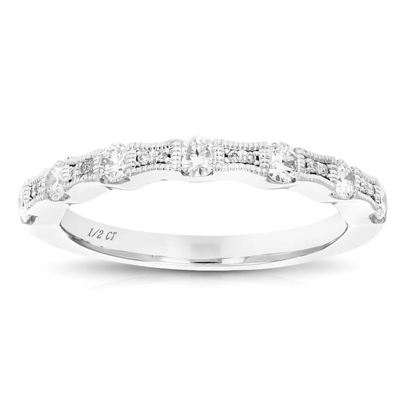 Vir Jewels 1/2 CTTW Lab Grown Diamond Wedding Band in Sterling Silver Female Adult