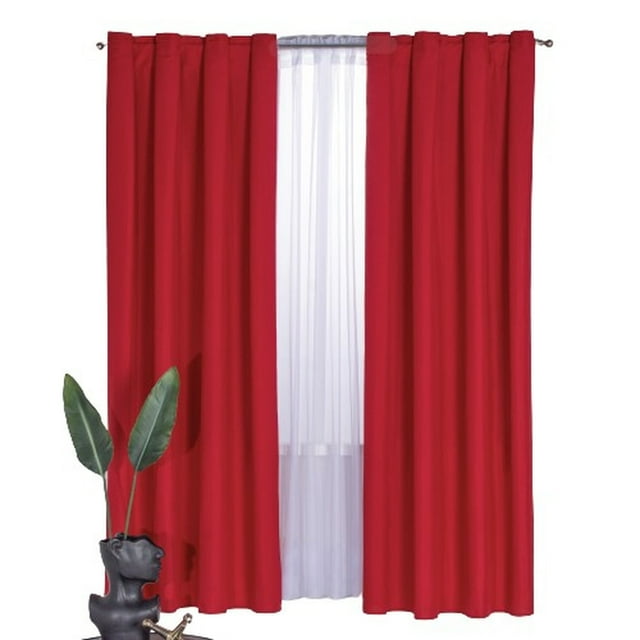 Cortina Decorativa Neo Rojo Corta Poliéster Colchas Concord Colchas Concord Cortina Neo