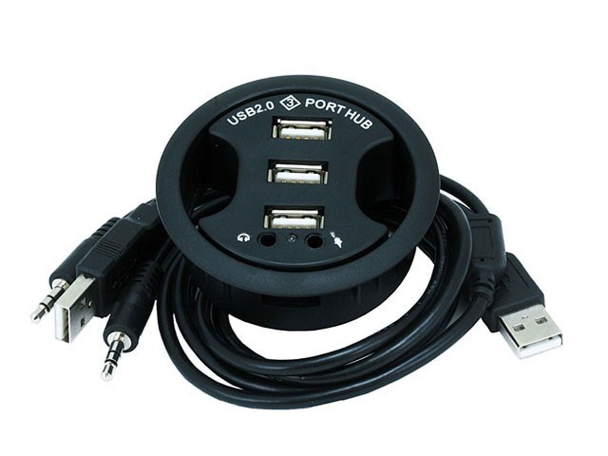 3 Ports Usb 2 0 Hub With Audio In Desk Walmart Com Walmart Com