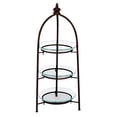 thumbnail image 3 of DecMode Traditional 38 X 15 Inch Clear Glass and Iron 3-Tier Bowl Stand, 3 of 5