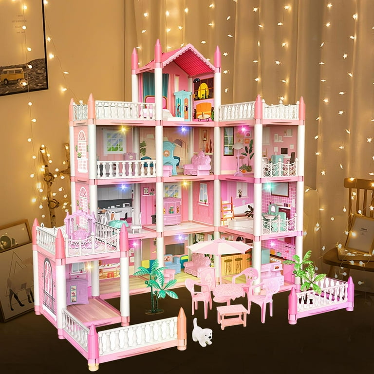 Kid Odyssey Kids Doll House with Dolls, 11 Rooms, Colorful