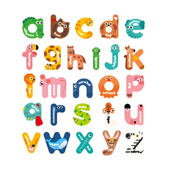 BESTSKY Magnetic Puzzle Refrigerator Sticker With Letters Large Size Magnetic Letters,Cute Alphabet Magnets Fridge Colorful Uppercase Set Educational Spelling Kids