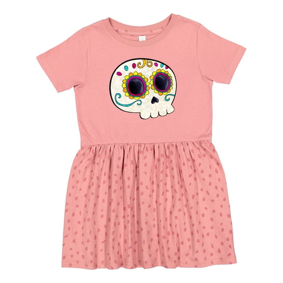 Inktastic Cute Sugar Skull for Day of the Dead Girls Toddler Dress