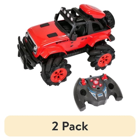 (2 pack) Contixo RC Drifting Truck 1:14 Scale Off-Road Remote Control Car LED Lights 2.4Ghz Racing Drift & Stunt 4WD All-Terrain Toys for Kids - Red