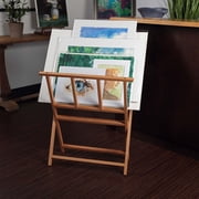 Creative Mark Folding Wood Large Print Rack - Perfect For Display of Canvas, Art, Prints, Panels, Posters, Art Gallery Shows, Storage Rack - [BeechWood Finish]
