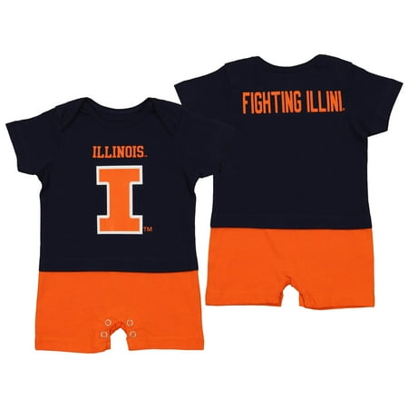 Illini Fan - OuterStuff NCAA Infant Illinois Illini Fan Jersey Romper, Navy